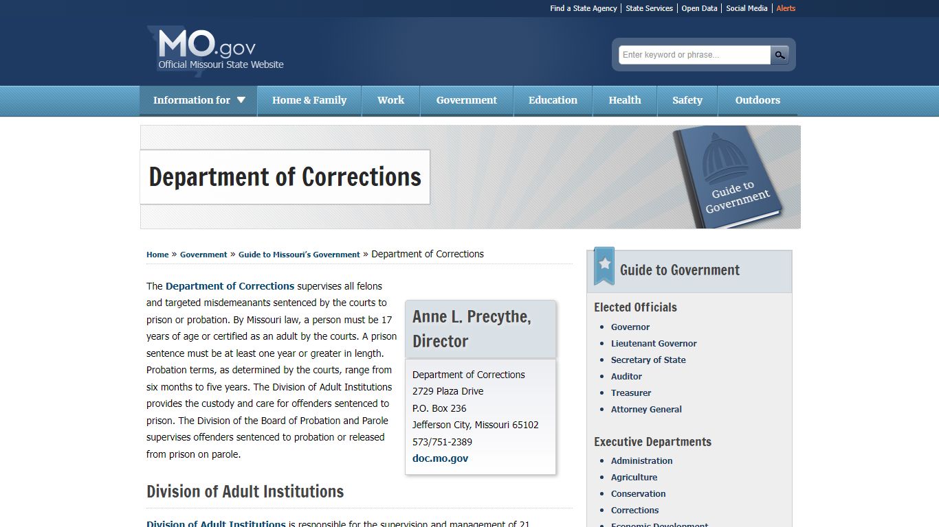 Department of Corrections - Missouri